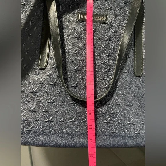 Jimmy Choo Pimlico Star Studs Navy Leather Tote Bag - Picture 12 of 12